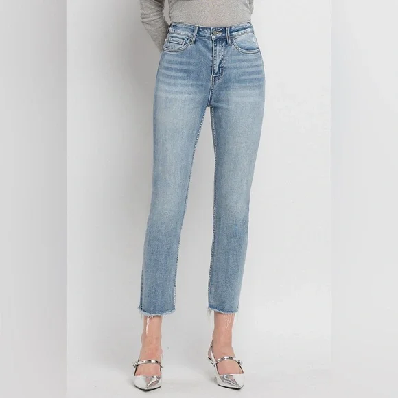 NWOT Super High Rise Slim Straight Crop Jeans from Vervet by Flying Monkey - Picture 1 of 12